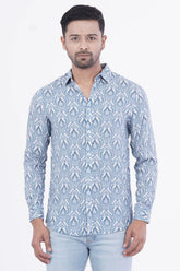 Mens Casual Shirt (Blue Printed)